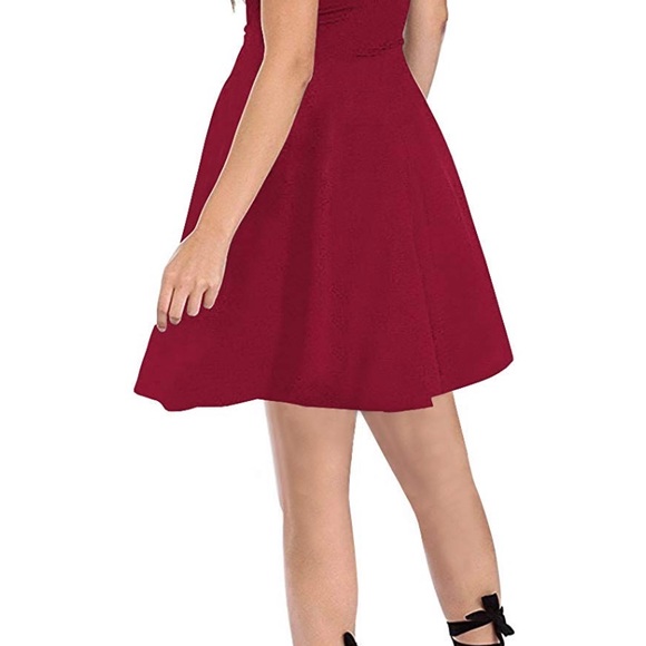 Off The Shoulder Short Sleeve Cocktail Dress - Picture 2 of 4